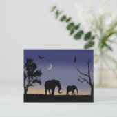 Carte Postale L'aube africaine - éléphants (Debout devant)