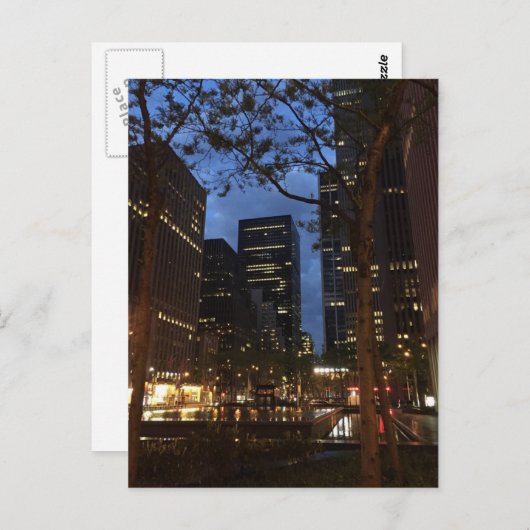 Carte Postale L'aube du matin au Rockefeller Center Midtown NYC (Devant / Derrière)