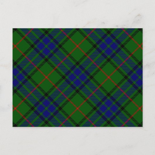 Carte Postale Lauder tartan bleu vert plaid (Devant)