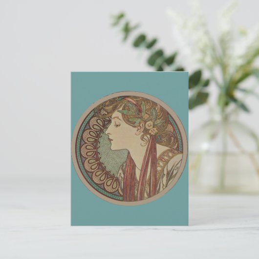 Carte Postale Laurel par Alphonse Mucha (Debout devant)