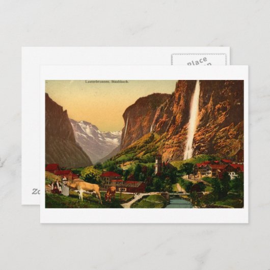 Carte Postale Lauterbrunnen Cascade Staubbach Suisse (Devant / Derrière)