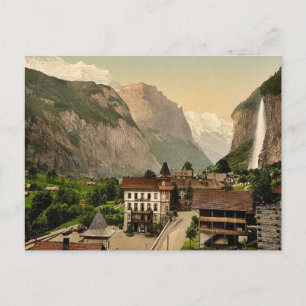Carte Postale Lauterbrunnen Valley avec Staubbach et Hotel Stei