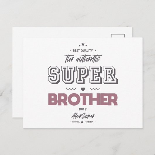 Carte Postale L'authentique super frère (Devant / Derrière)