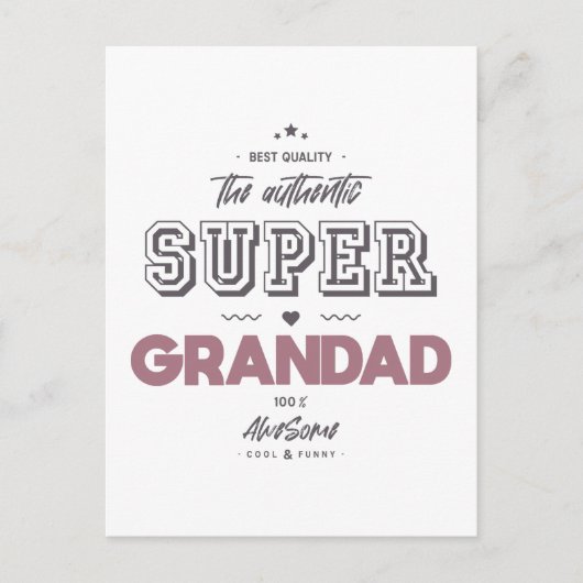 Carte Postale L'authentique super grand-père (Devant)