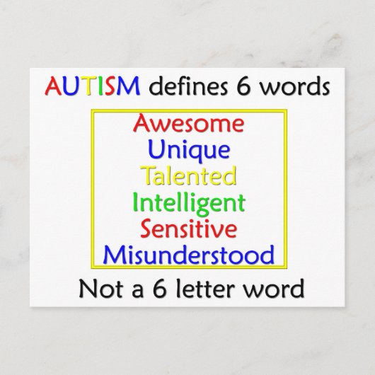 Carte Postale L'autisme définit (Devant)