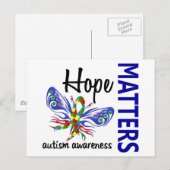 Carte Postale L'autisme des papillons Hope Matters (Devant / Derrière)
