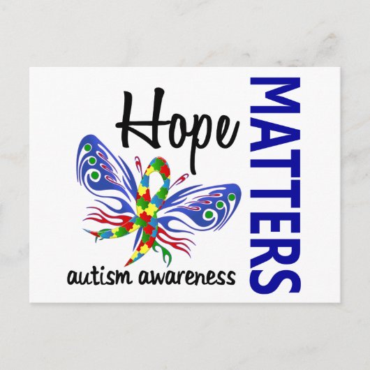 Carte Postale L'autisme des papillons Hope Matters (Devant)