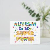 Carte Postale L'autisme est ma super puissance (Debout devant)