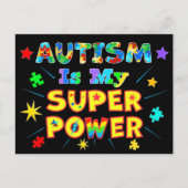 Carte Postale L'autisme est ma super puissance (Devant)