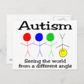 Carte Postale L'Autisme Voit Le Monde D'Un Angle Différent (Devant / Derrière)