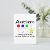 Carte Postale L'Autisme Voit Le Monde D'Un Angle Différent (Debout devant)