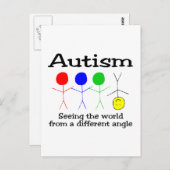 Carte Postale L'Autisme Voit Le Monde D'Un Angle Différent (Devant / Derrière)