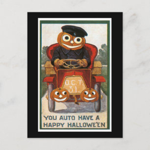 Carte Postale L'auto a un joyeux Halloween