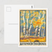 Carte Postale L'automne dans les dunes de l'Indiana Poster Vinta (Devant / Derrière)