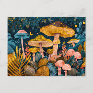 Carte Postale L'automne dans une aquarelle de la forêt de champi