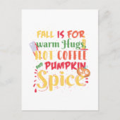 Carte Postale L'Automne Est Pour Les Hugs Chauds Café Chaud Et É (Devant)