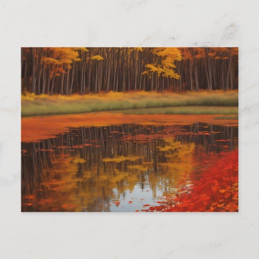 Carte Postale L'Automne Reflète Un Lac Serene (Devant)