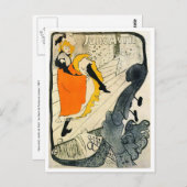 Carte Postale Lautrec : Jane Avril Dancing the Can-Can (Devant / Derrière)