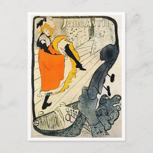 Carte Postale Lautrec : Jane Avril Dancing the Can-Can (Devant)