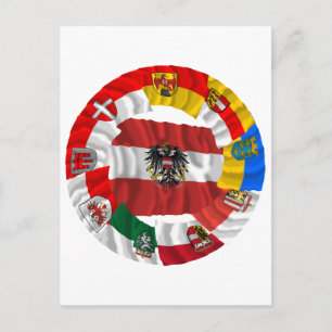 Carte Postale L'Autriche et ses drapeaux d'assouvissement