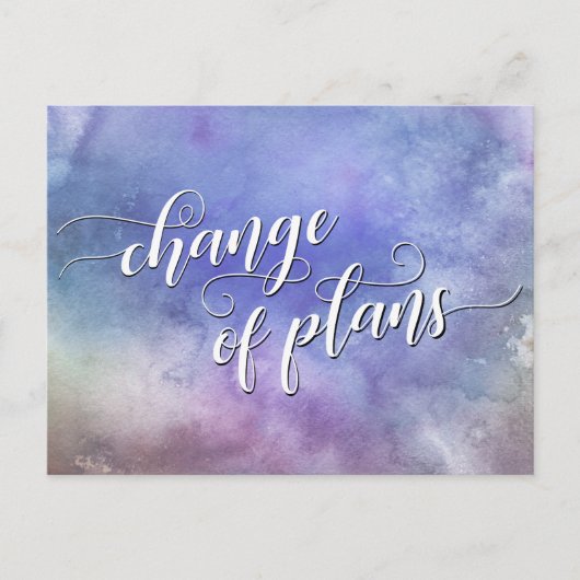 Carte Postale Lavage à l'aquarelle Changement de plans Mariage r (Devant)