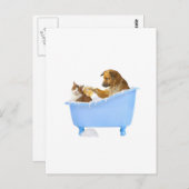 Carte Postale Lavage de chats (Devant / Derrière)