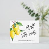 Carte Postale Lavage de Noces Modifier la Date Citrons Verdure (Debout devant)