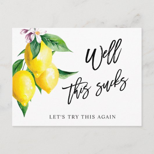 Carte Postale Lavage de Noces Modifier la Date Citrons Verdure (Devant)