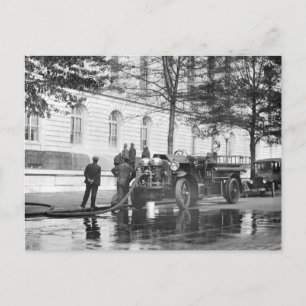 Carte Postale Lavage électrique de camion-feu, 1923