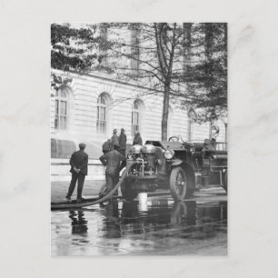 Carte Postale Lavage électrique de camion-feu, 1923