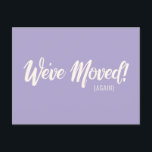 Carte Postale Lavande moderne Nous avons déménagé Faire-part mob<br><div class="desc">Nous avons déménagé une nouvelle maison Moving Faire-part carte postale dans Lavender moderne</div>