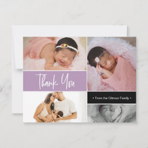 Carte Postale Lavande Purple Baby Girl Photo collage Naissance