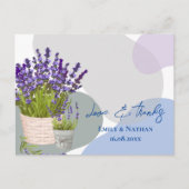 Carte Postale Lavande Rustique violet Mariage Floral Merci (Devant)
