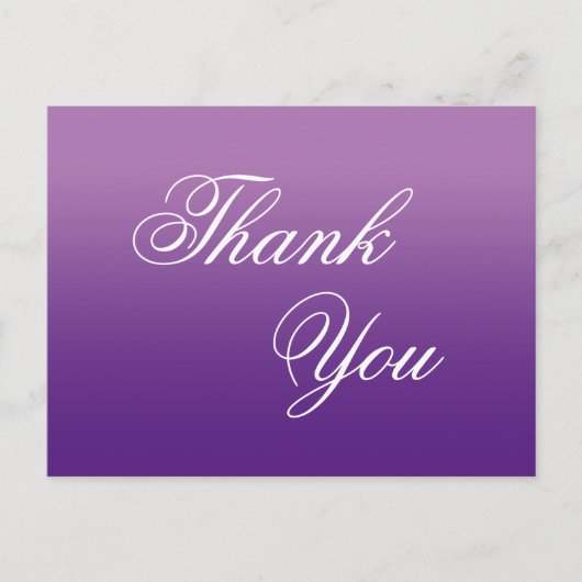 Carte Postale Lavande Violet Ombré Calligraphie Merci (Devant)