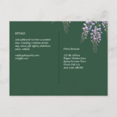 Carte Postale Lavande WISTERIA Emerald Green All-in-1 Mariage (Dos)