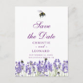 Carte Postale Lavander Purple Simple Enregistrer La Date (Devant)