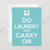 Carte Postale Lave-linge et continuer (Devant / Derrière)