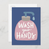 Carte Postale Lave-toi les mains (Devant / Derrière)