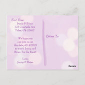 Carte Postale Lavender Bokeh Wedding Enregistrer la date (Dos)
