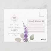 Carte Postale Lavender Eucalyptus Feuilles Photo Enregistrer La  (Dos)