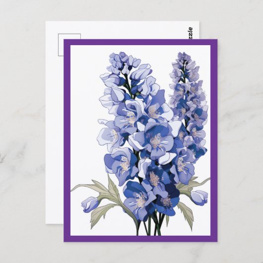 CARTE POSTALE LAVENDER FLOWERS #1 (Devant / Derrière)