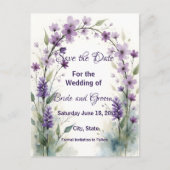 Carte Postale Lavender Lilac Floral Arch Save the Date (Devant)