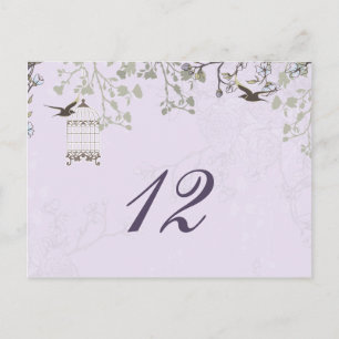 Carte Postale Lavender Lilac oiseaux de cage vintage mariage