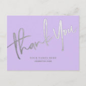 Carte Postale Lavender Merci argent élégant universel (Devant)