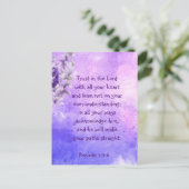 Carte Postale Lavender Purple Garden Flower Bible Scripture  (Debout devant)