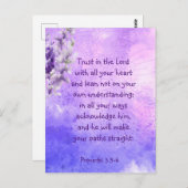 Carte Postale Lavender Purple Garden Flower Bible Scripture  (Devant / Derrière)
