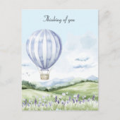 Carte Postale Lavender Stripes Balloon Floral Penser à vous (Devant)