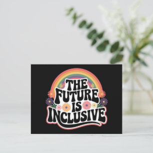 Carte Postale L'avenir est inclusif Rainbow LGBTQ Drapeau Gay
