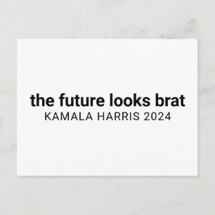 Carte Postale L'avenir regarde brat kamala harris 2024 blanc