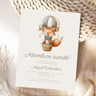 Carte Postale L'aventure Attend Douce Renarde Baby Shower